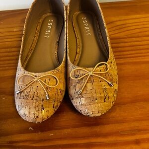 Esprit Cork Ballet flats Loafers lBow Accent Size 8